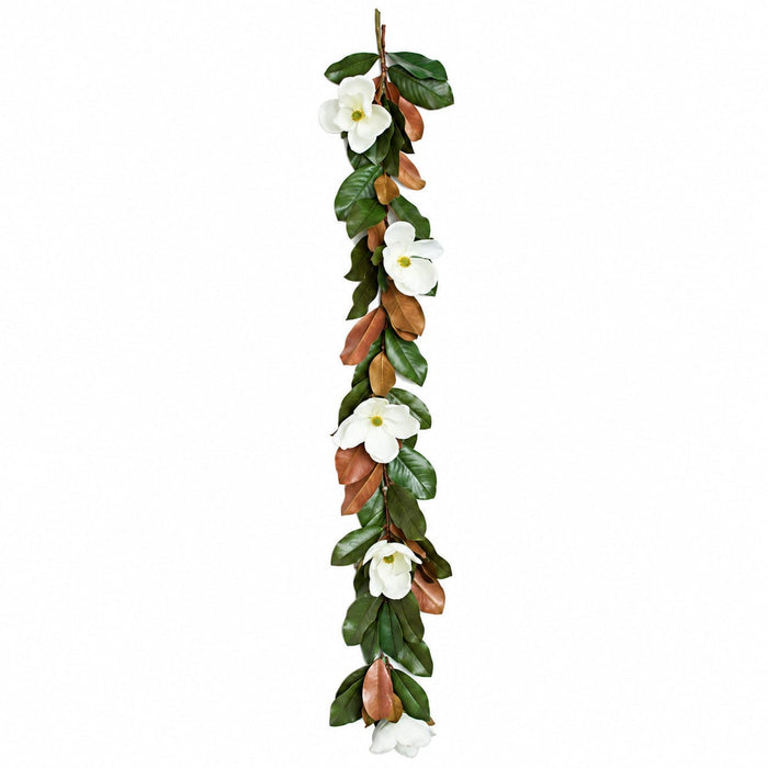 5'10" Magnolia Silk Flower Garland -Cream/White (Pack of 2) - P113660