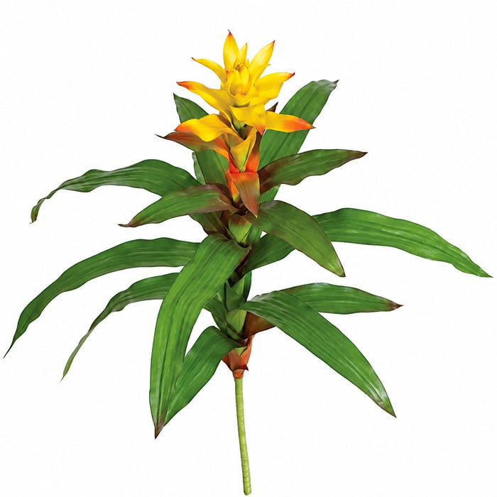 30" Artificial Bromeliad Plant Flower Bush -Gold (Pack of 4) - P-115052