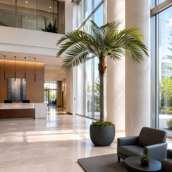 11' Silk Coconut Palm Tree w/Pot -Green - P61560