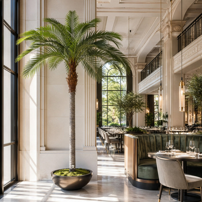 11' Silk Coconut Palm Tree w/Pot -Green - P61560
