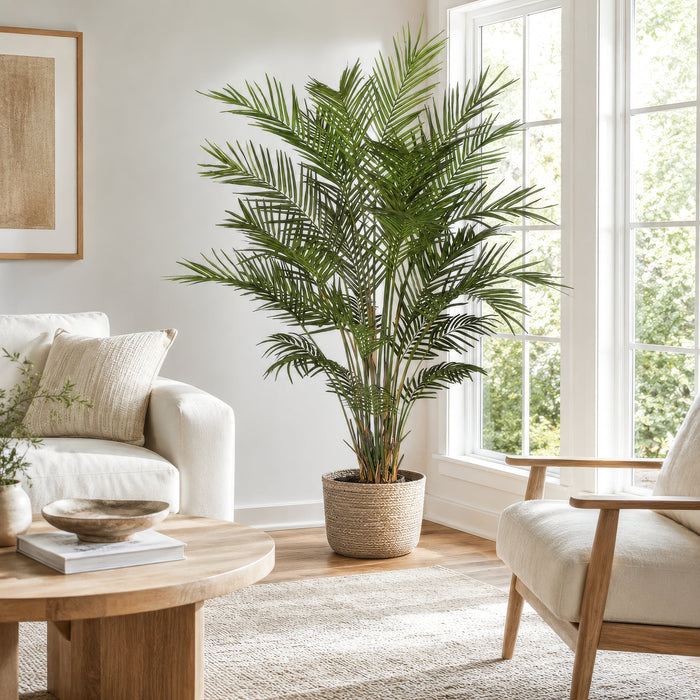 6' Areca Silk Palm Tree w/Pot -Green - P141620