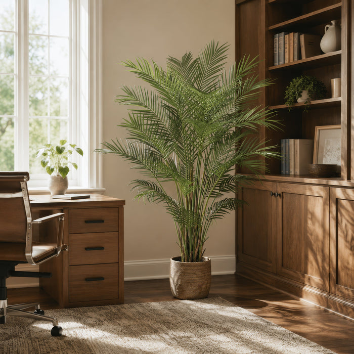6' Areca Silk Palm Tree w/Pot -Green - P141620