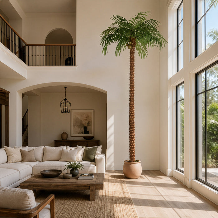 15' Coconut Silk Palm Tree w/Pot -Green - P150630
