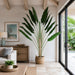 8' Traveler's Palm Silk Plant w/Pot -Green - P150650