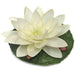 7" Silk Lotus w/Waterdrop Floating Flower -Cream/White (pack of 12) - P177-0CR/WH