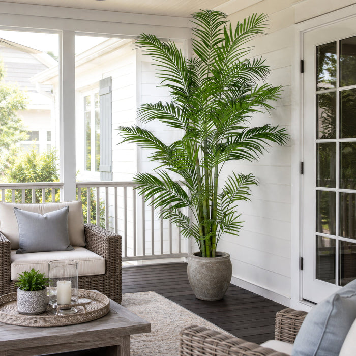 8' Large Silk Areca Palm Tree w/Pot -Green - P180270