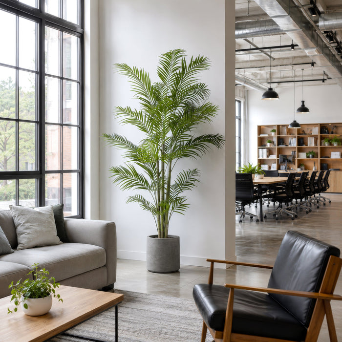 8' Large Silk Areca Palm Tree w/Pot -Green - P180270