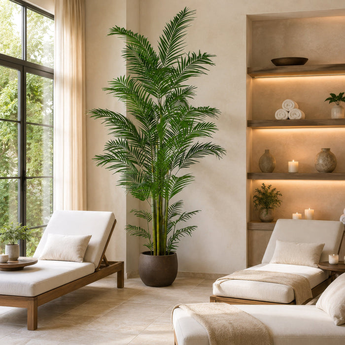 10' Large Silk Areca Palm Tree w/Pot -Green - P180280