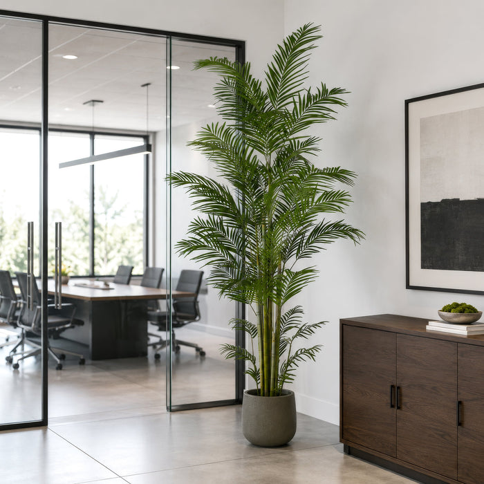 10' Large Silk Areca Palm Tree w/Pot -Green - P180280