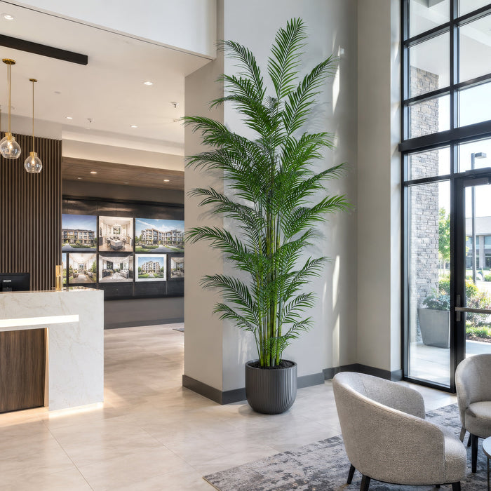 12' Large Silk Areca Palm Tree w/Pot -Green - P180290