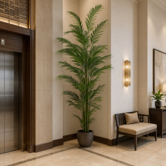 12' Large Silk Areca Palm Tree w/Pot -Green - P180290