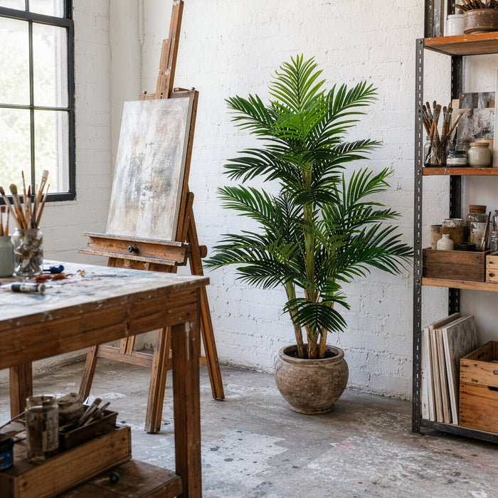 5'6" Soft-Touch Silk Bella Parlor Palm Tree w/Pot -Green - P184210