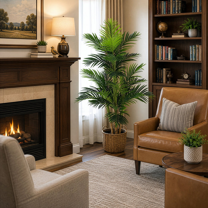 5'6" Soft-Touch Silk Bella Parlor Palm Tree w/Pot -Green - P184210