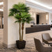 8' Silk Fan Double Trunk Palm Tree w/Pot -Green - P184240
