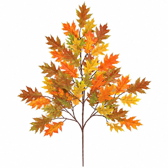 29" Artificial Pin Oak Branch Stem -Orange (Pack of 12) - P-4692