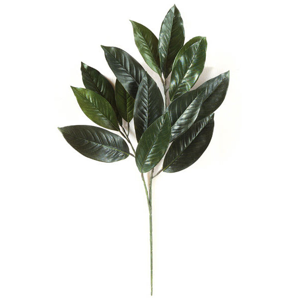 28" Magnolia Leaf Artificial Branch Stem -Green (pack of 12) - P473