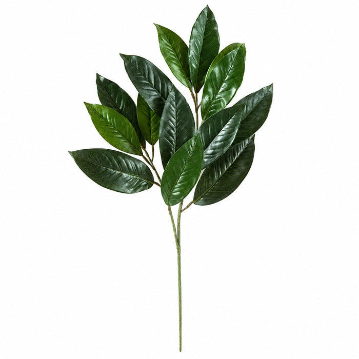 28" Magnolia Leaf Artificial Branch Stem -Green (Pack of 12) - P473
