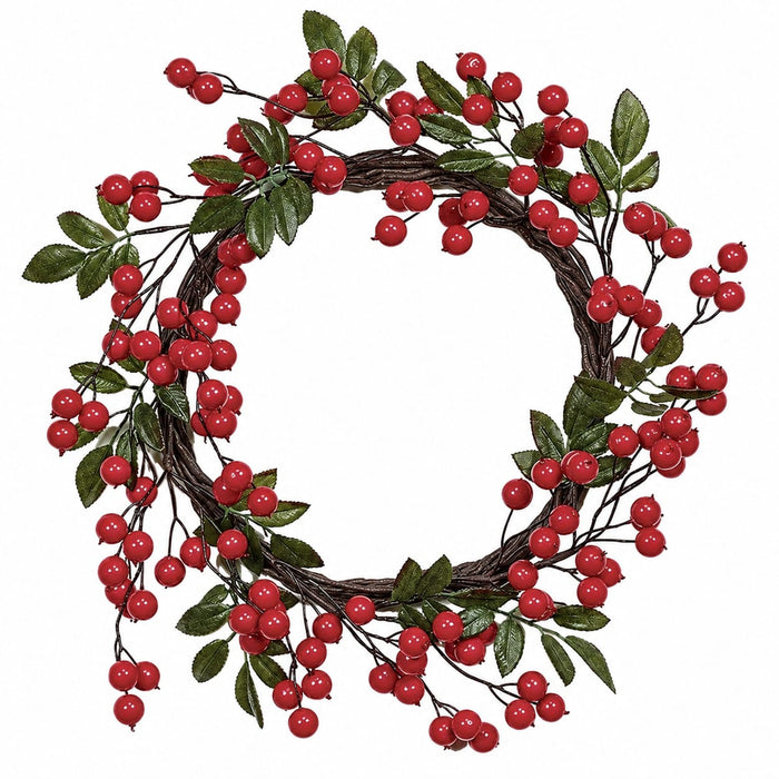 22" Crabapple Artificial Wreath -Red (Pack of 2) - P72321