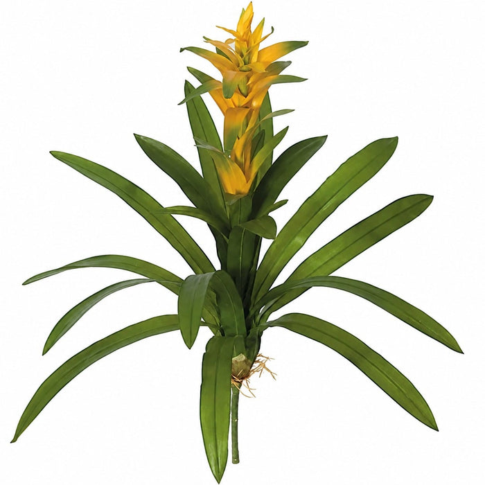 30" Artificial Bromeliad Plant w/Roots Flower Bush -Yellow/Green (Pack of 6) - P8067-5YE