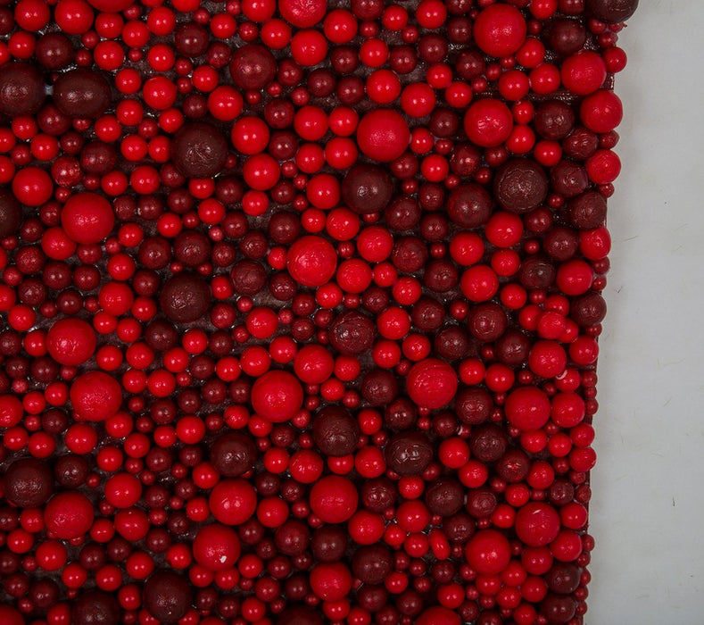 19"x19" Styrofoam Berry Artificial Mat -Red (Pack of 12) - PF180090