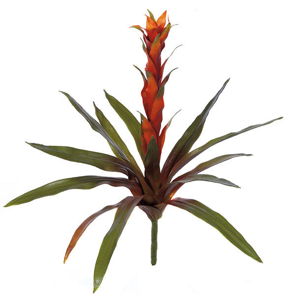 21" Artificial Real Touch Bromeliad Plant Flower Bush -Red (pack of 6) - PF60140