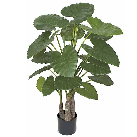 elephant ear plant artificial 4' IFR Elephant Ear Artificial Plant w/Pot -Green