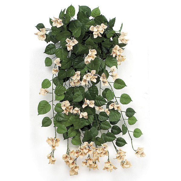 36" IFR Artificial Hanging Bougainvillea Flower Bush Peach — Silks Are