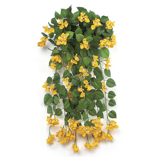 36" IFR Artificial Hanging Bougainvillea Flower Bush Yellow — Silks