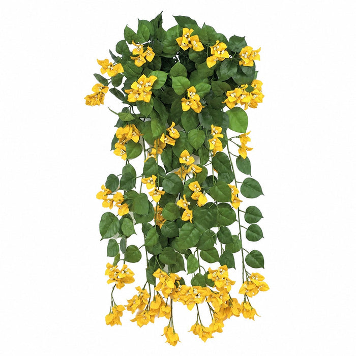 36" IFR Artificial Hanging Bougainvillea Flower Bush -Yellow (Pack of 2) - PR-173Y