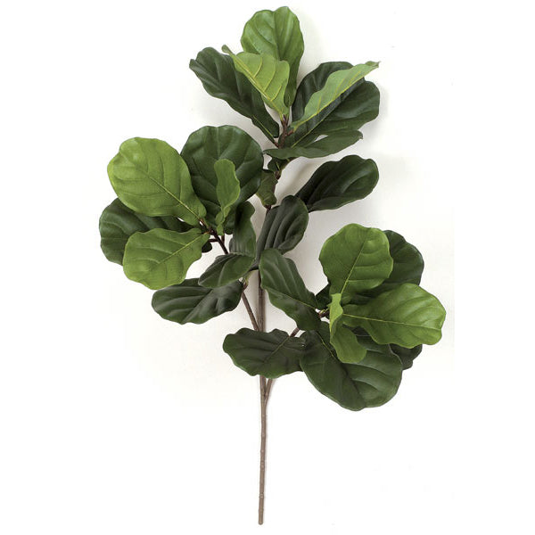 34" Artificial Fiddle Leaf Fig Branch Stem -2 Tone Green (pack of 6) - P4890