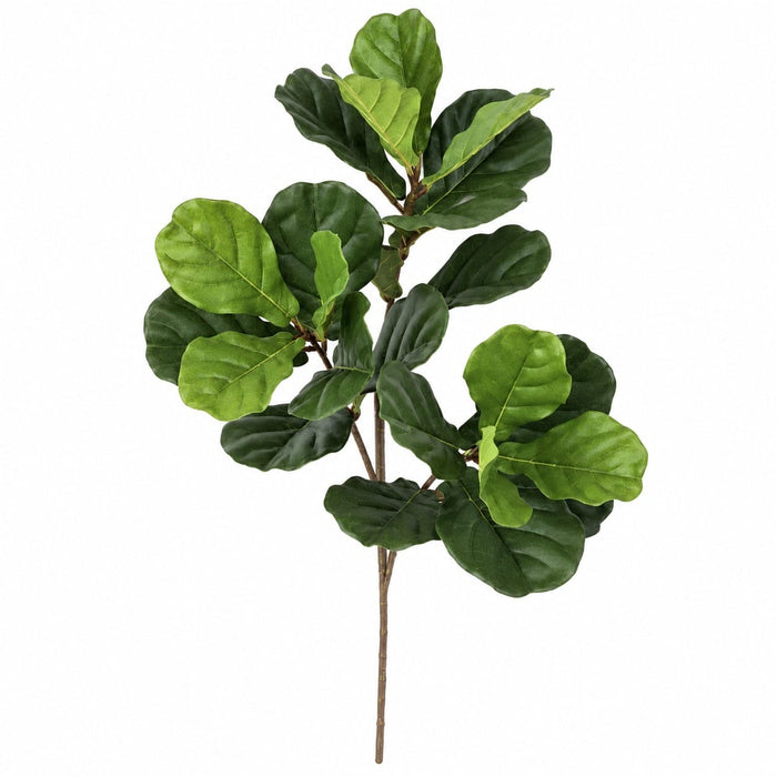 34" Artificial Fiddle Leaf Fig Branch Stem -2 Tone Green (Pack of 6) - P4890