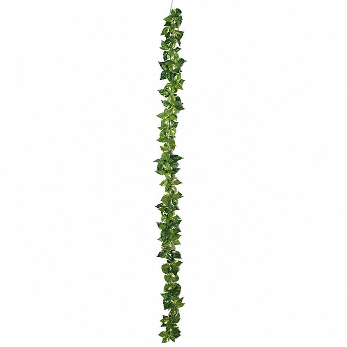 9' IFR Pothos Artificial Garland -Green/White (Pack of 6) - PR88010