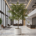 Shady Lady Olive Silk Tree - Commercial Setting