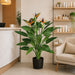 4'7" Flowering Bird Of Paradise Silk Plant w/Pot -Orange/Green - W130010