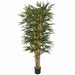7' Thick & Thin Cane Silk Bamboo Tree w/Pot -1,664 Leaves -Green - W170300