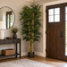 7' Thick & Thin Cane Silk Bamboo Tree w/Pot -1,664 Leaves -Green - W170300