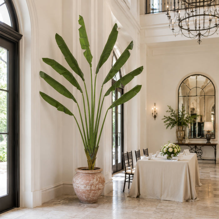 10'6" Traveler's Palm Silk Plant w/Wood Base -Green - W2790