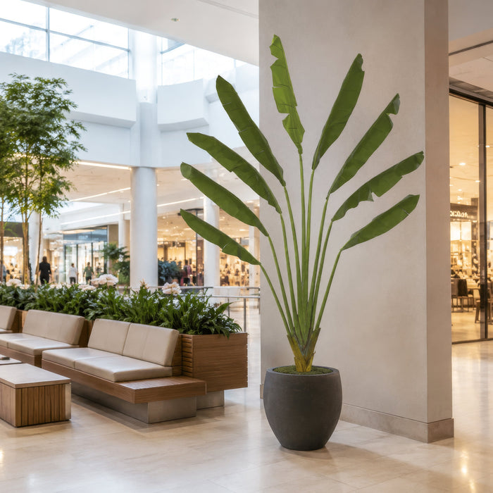 10'6" Traveler's Palm Silk Plant w/Wood Base -Green - W2790