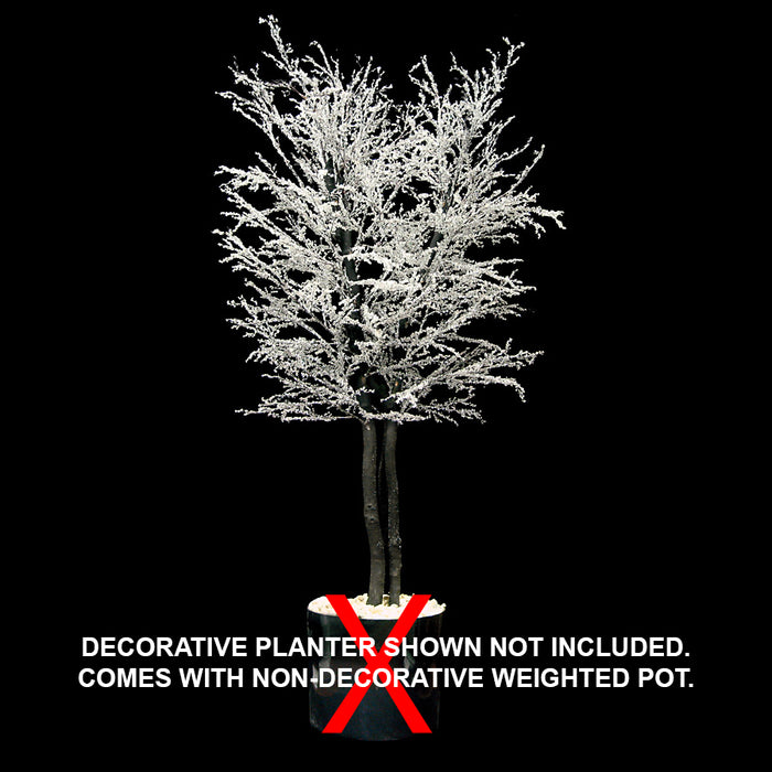 6' CUSTOM MADE Upswept Ice Artificial Tree w/Pot -White/Black - W4500