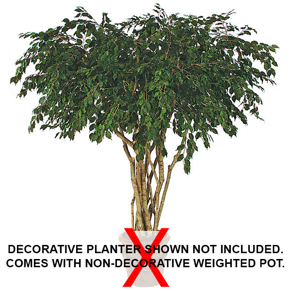 8' CUSTOM MADE Ficus Artificial Tree w/Pot -5,472 Leaves -Green - W2222