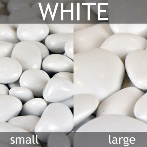 white pebbles for plant pots PolyPebbles Polished Plastic Stones Planter Top Dressing - Large Rocks (approx. 6.6lbs)